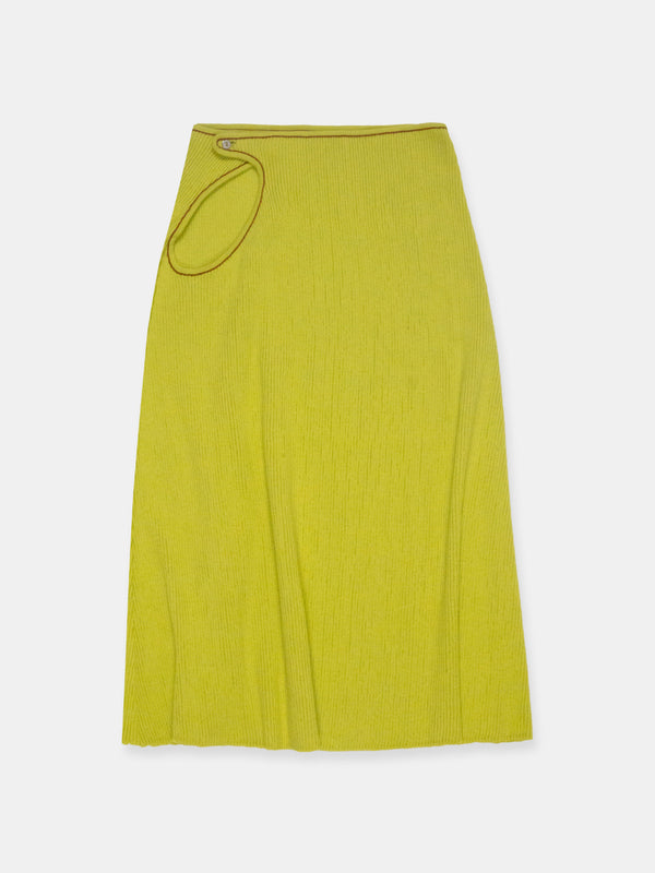 Score Knit Midi Skirt Lime-René Scheibenbauer-APOC STORE