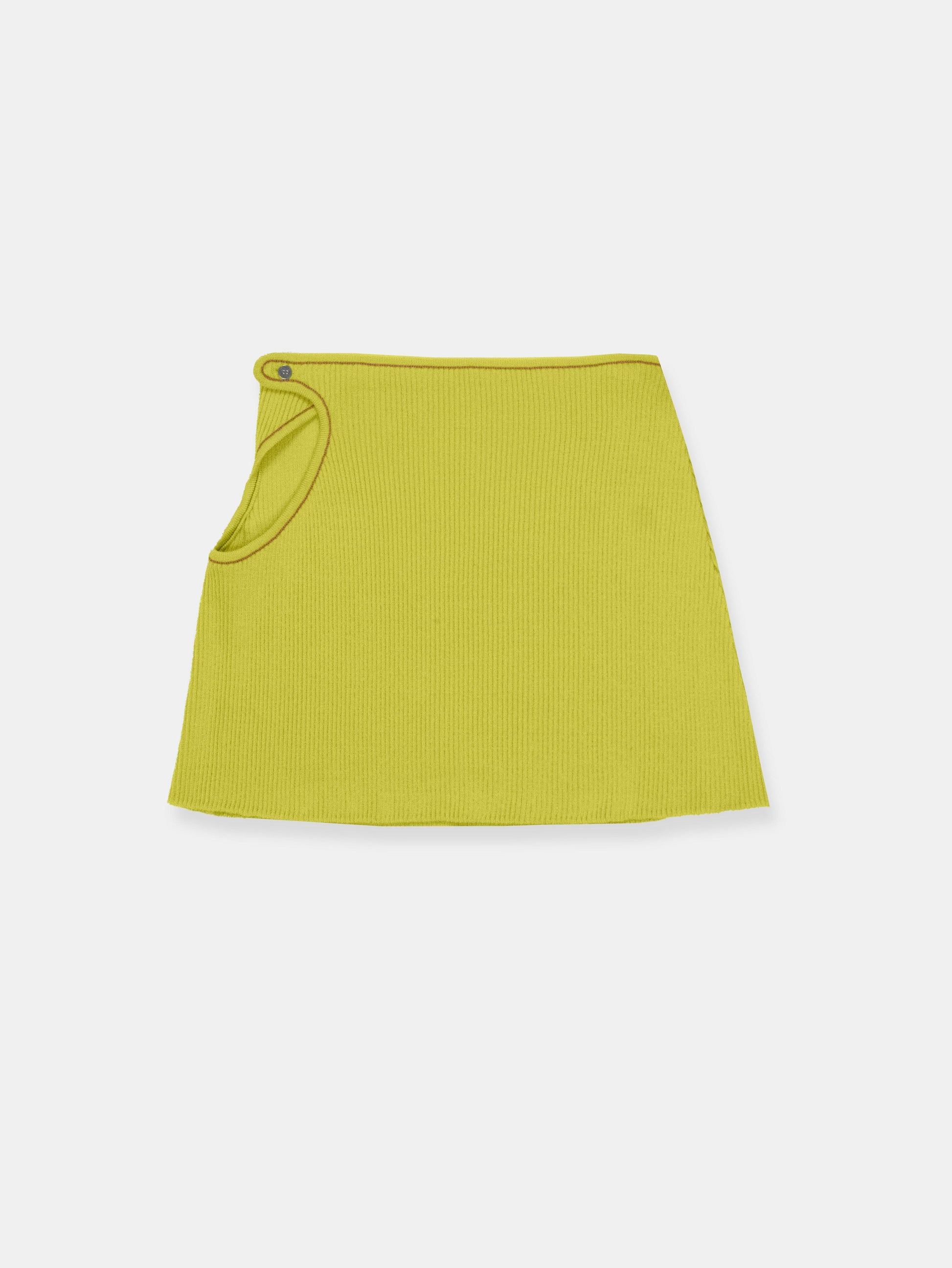 Score Knit Mini Skirt Lime-René Scheibenbauer-APOC STORE