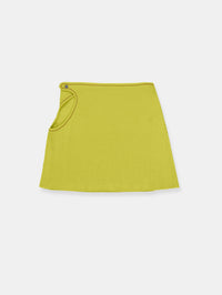 Score Knit Mini Skirt Lime-René Scheibenbauer-APOC STORE