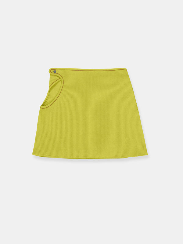 Score Knit Mini Skirt Lime-René Scheibenbauer-APOC STORE