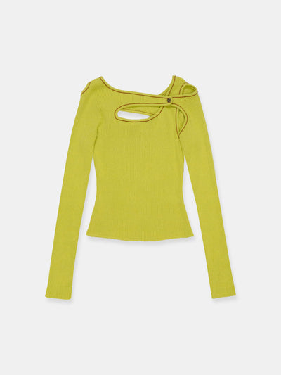 Score Knit Top Lime-René Scheibenbauer-APOC STORE