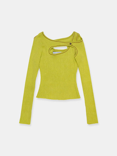 Score Knit Top Lime-René Scheibenbauer-APOC STORE