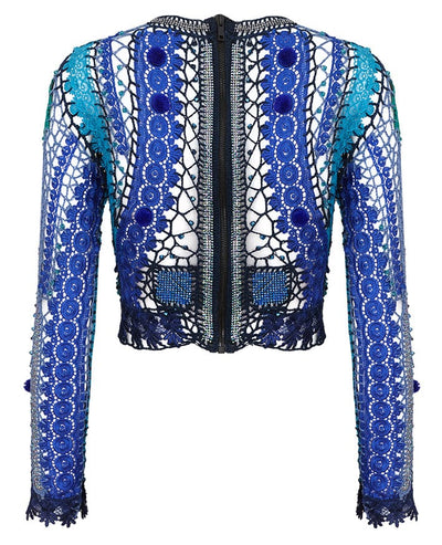 crocheted lace long sleeves-Lou de Bètoly-APOC STORE