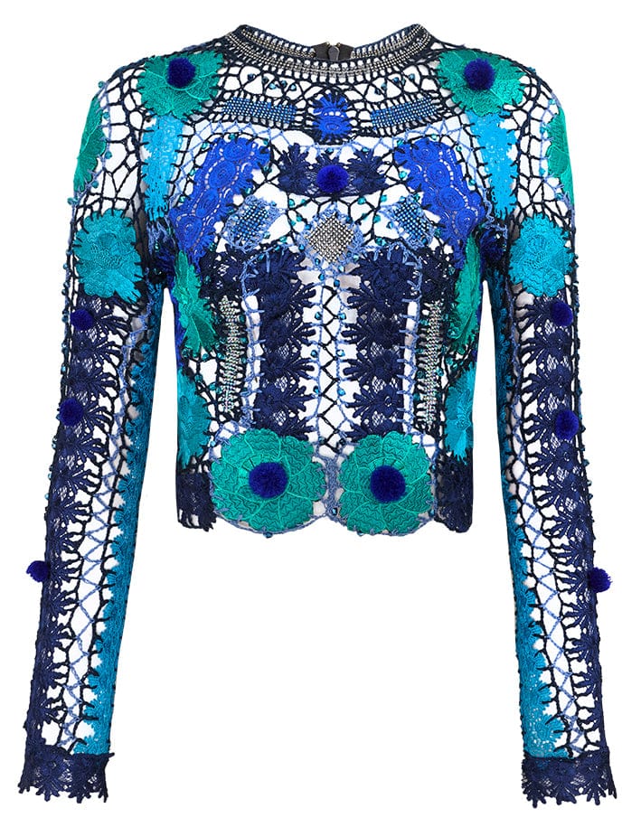 crocheted lace long sleeves-Lou de Bètoly-APOC STORE