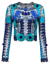 crocheted lace long sleeves-Lou de Bètoly-APOC STORE