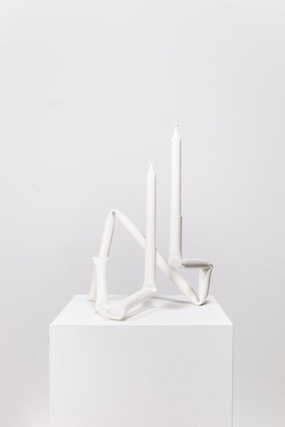 Bucatini candle holder (White)-(a.o.t)-APOC STORE