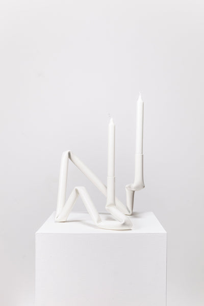 Bucatini candle holder (White)-(a.o.t)-APOC STORE
