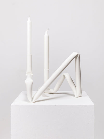 Bucatini candle holder (White)-(a.o.t)-APOC STORE