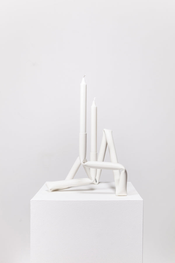 Bucatini candle holder (White)-(a.o.t)-APOC STORE