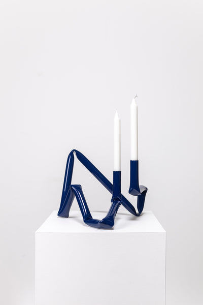 Bucatini candle holder (Midnight blue)-(a.o.t)-APOC STORE
