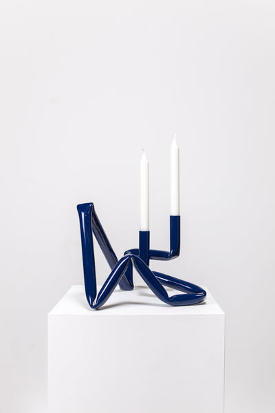Bucatini candle holder (Midnight blue)-(a.o.t)-APOC STORE