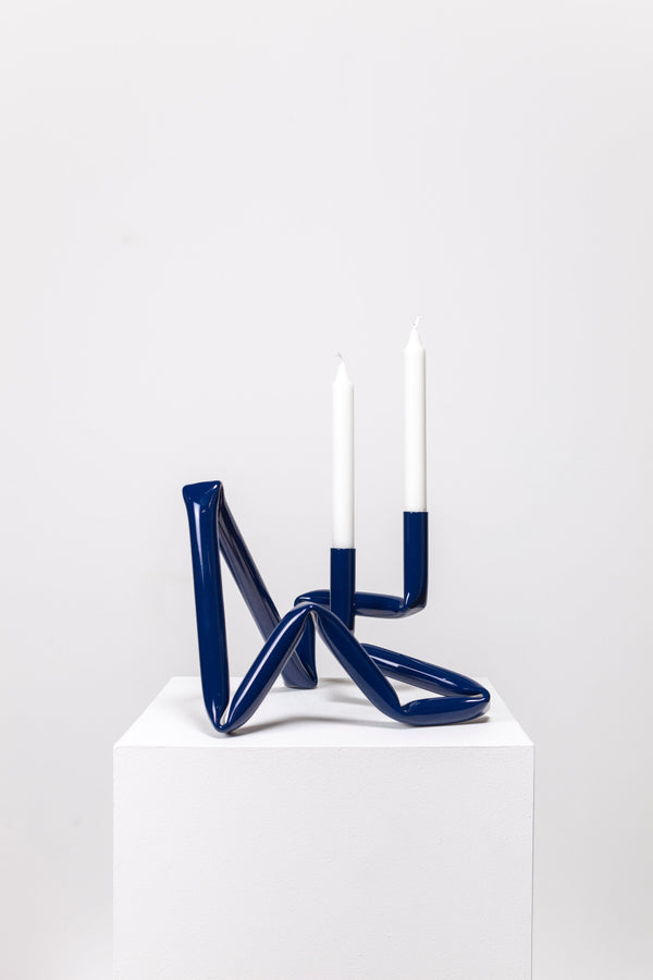 Bucatini candle holder (Midnight blue)-(a.o.t)-APOC STORE