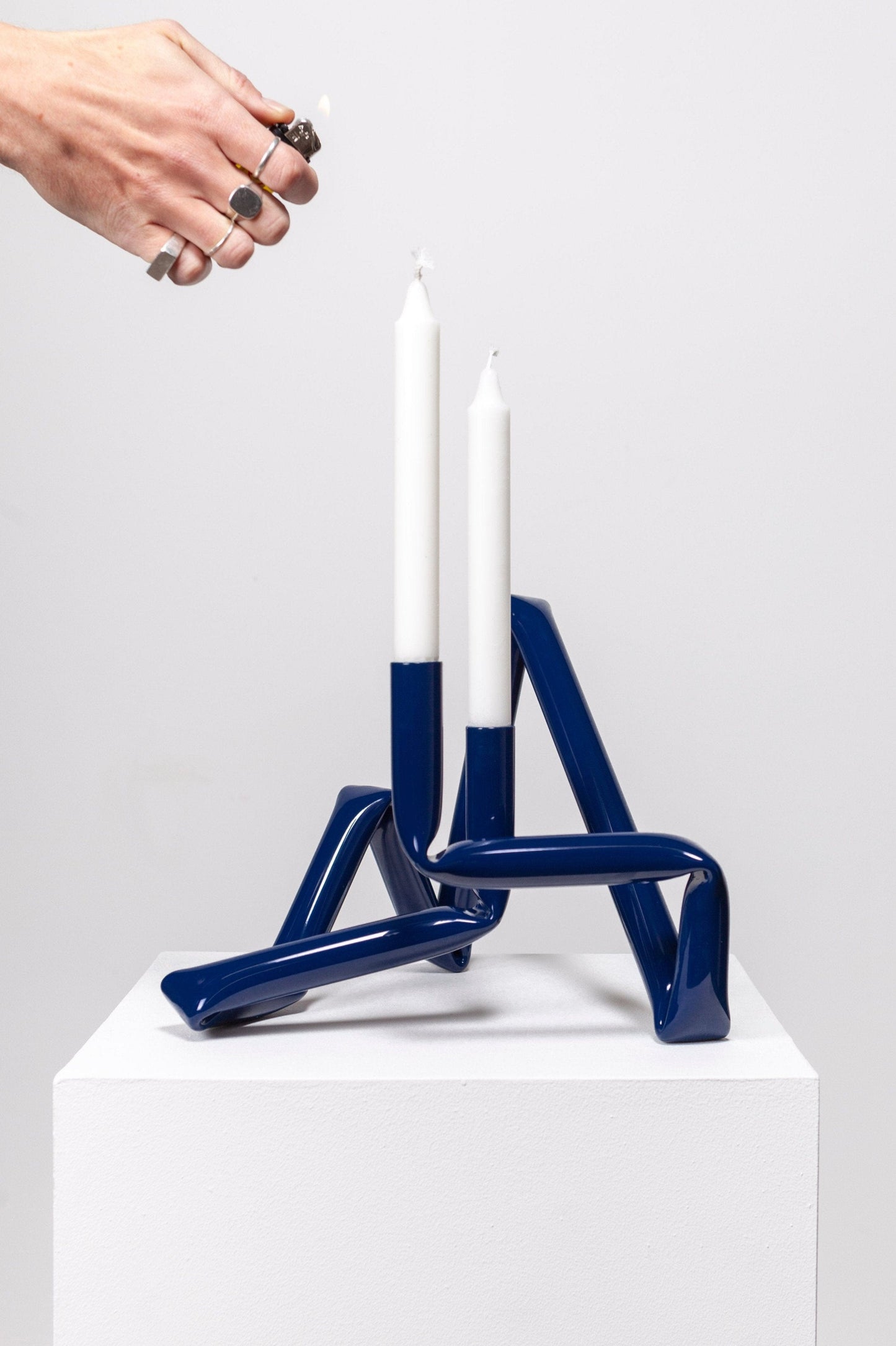 Bucatini candle holder (Midnight blue)-(a.o.t)-APOC STORE