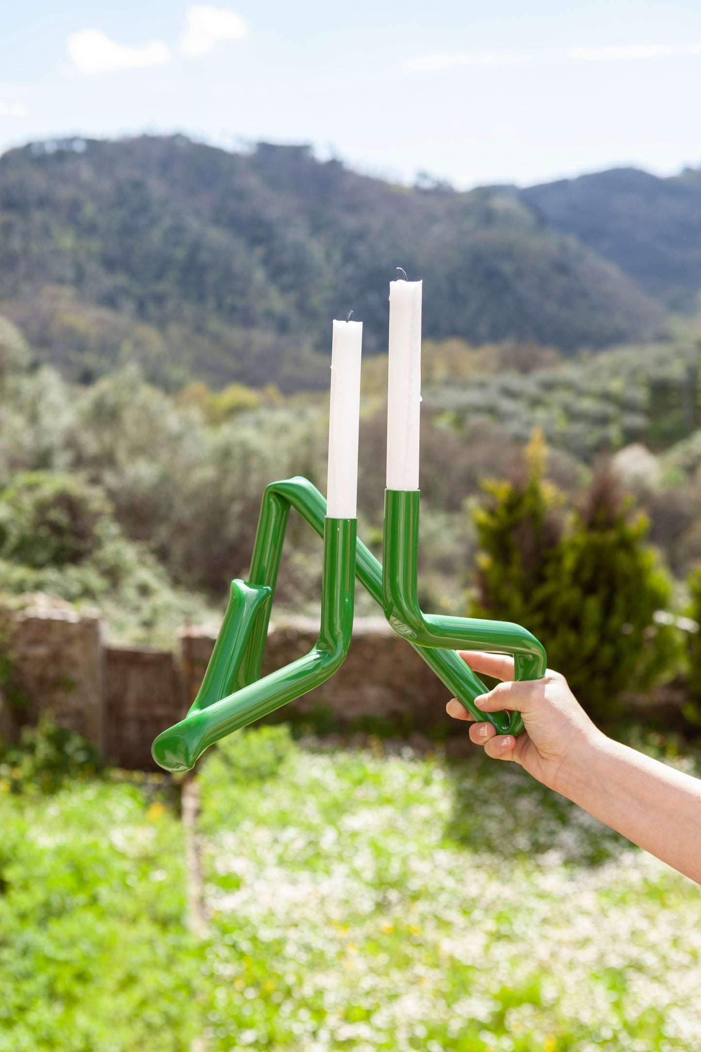 Bucatini candle holder (Grass green)-(a.o.t)-APOC STORE