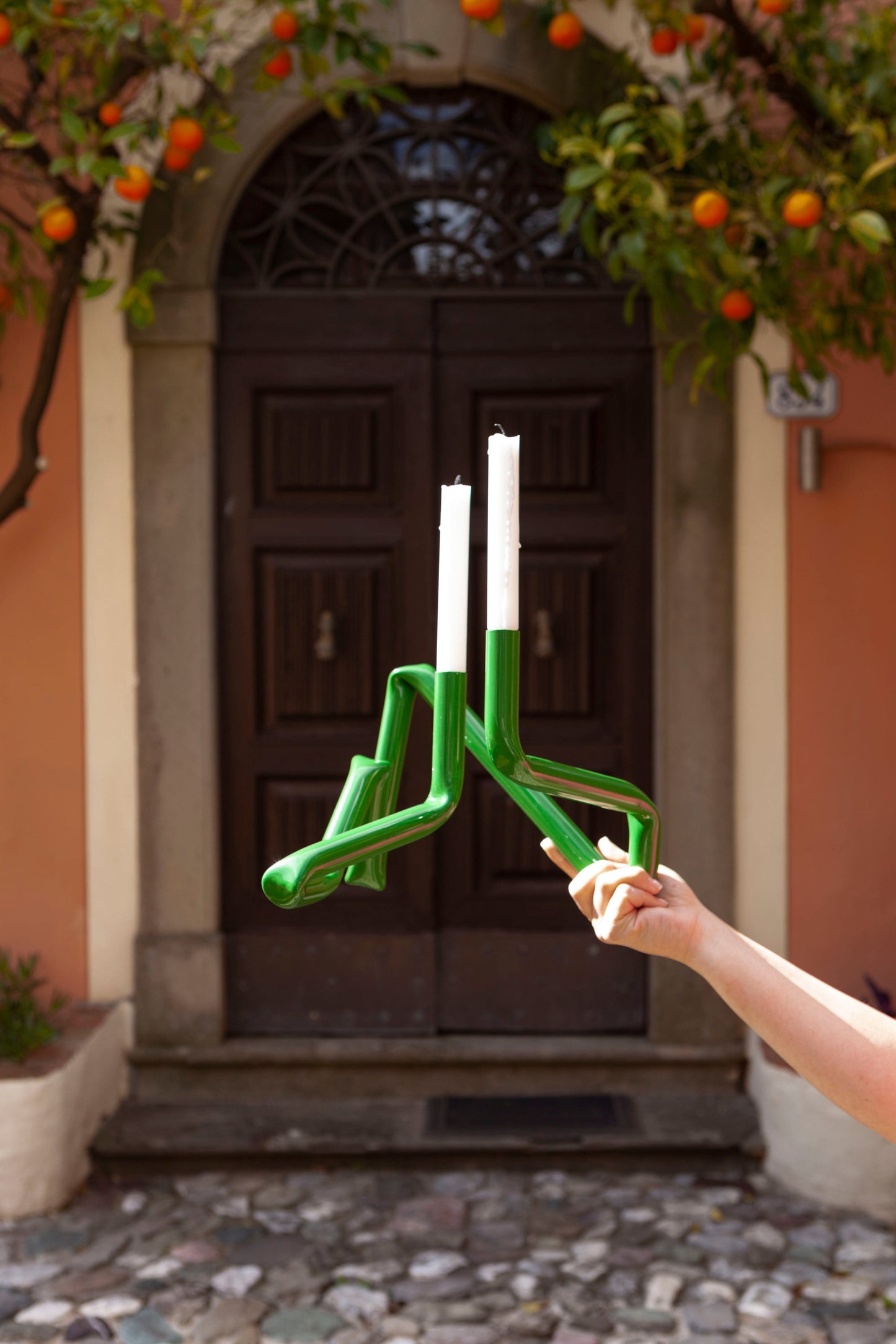 Bucatini candle holder (Grass green)-(a.o.t)-APOC STORE