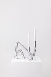 Bucatini candle holder (brushed aluminium)-(a.o.t)-APOC STORE