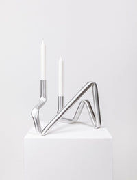 Bucatini candle holder (brushed aluminium)-(a.o.t)-APOC STORE