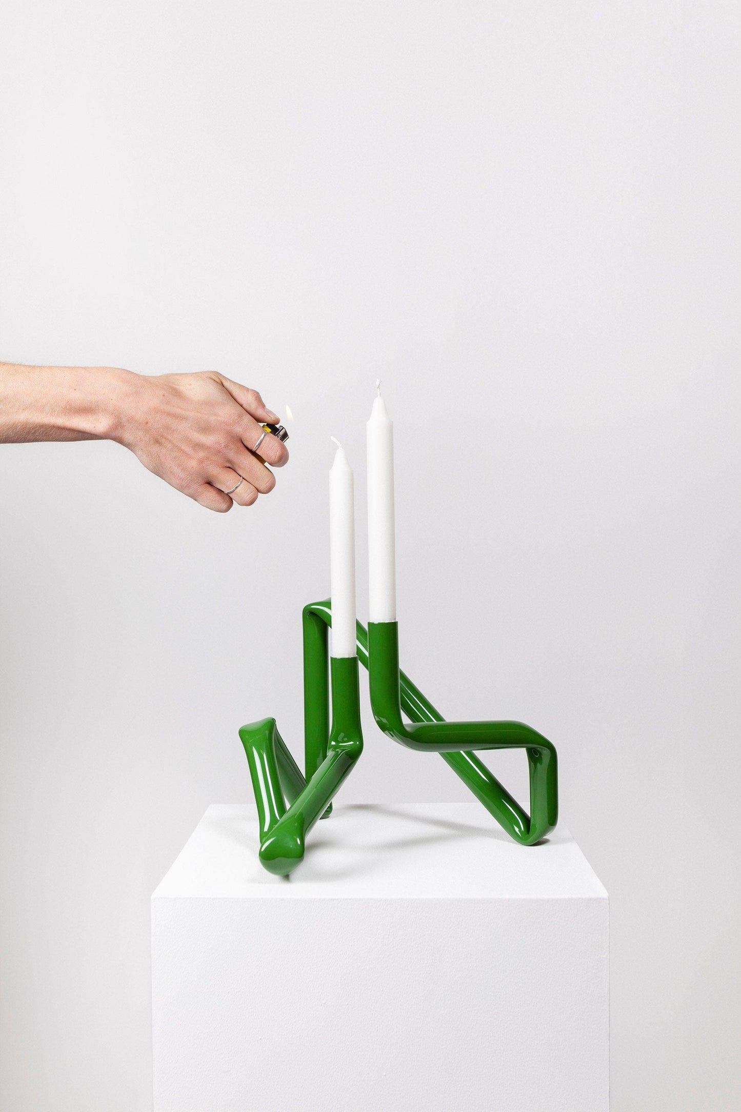 Bucatini candle holder (Grass green)-(a.o.t)-APOC STORE