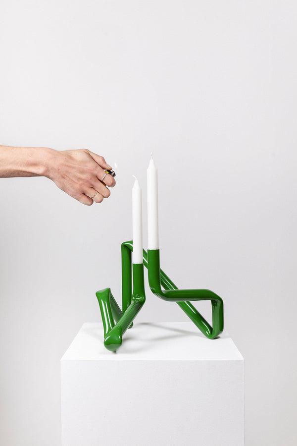 Bucatini candle holder (Grass green)-(a.o.t)-APOC STORE