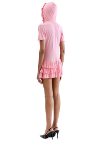 PLUNGE NECK HOODIE DRESS-Clara Colette Miramon-APOC STORE