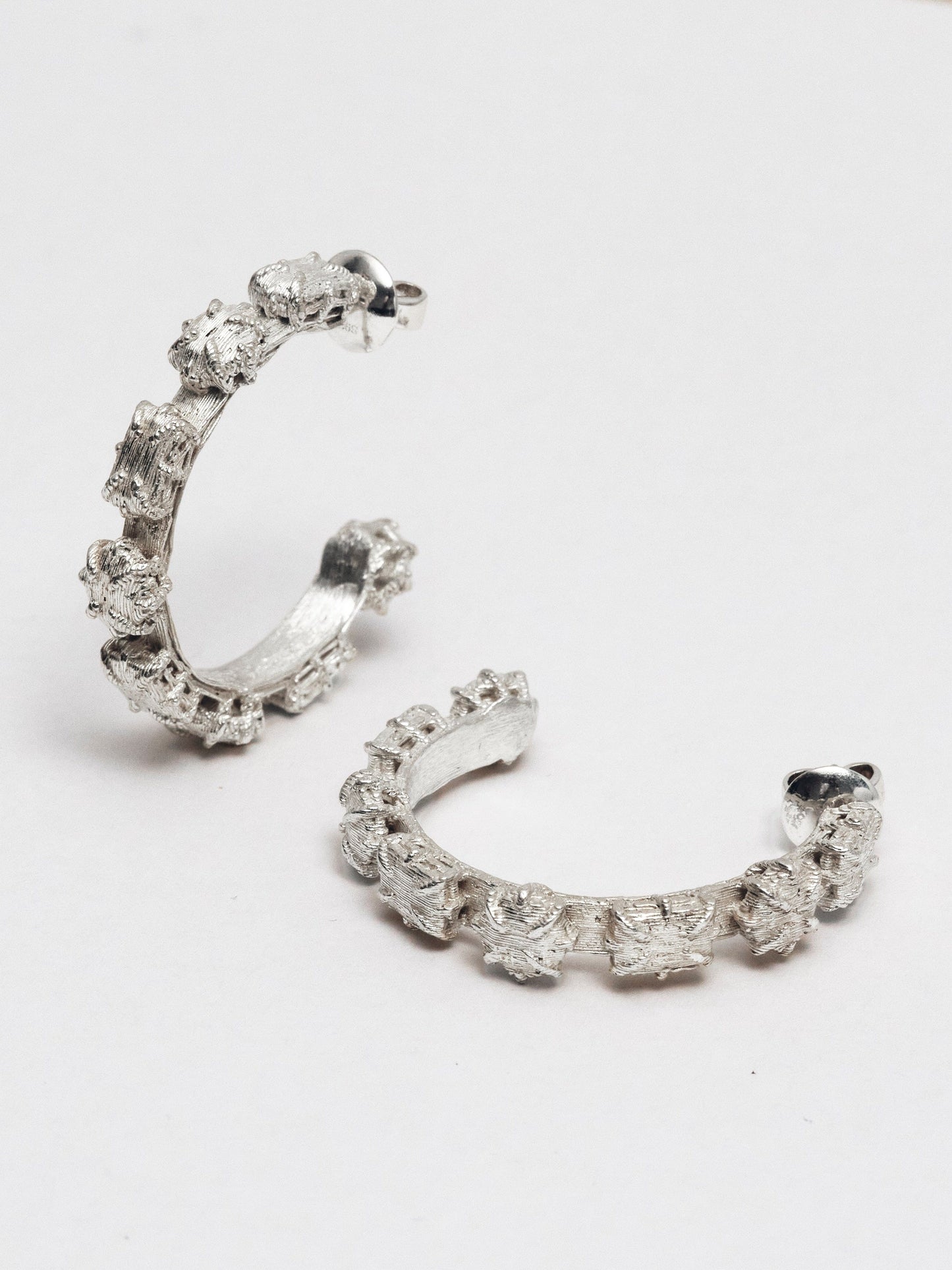 Solid stone hoops - textured large-MQT-APOC STORE