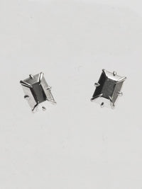 Emerald-Cut Fake diamond Stud-MQT-APOC STORE