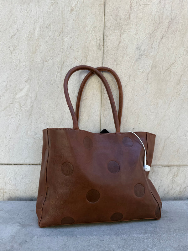 Maria Brown Leather Bag-EYLAND-APOC STORE