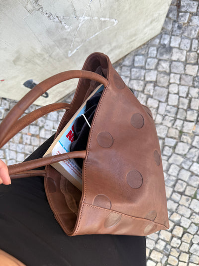 Maria Brown Leather Bag-EYLAND-APOC STORE