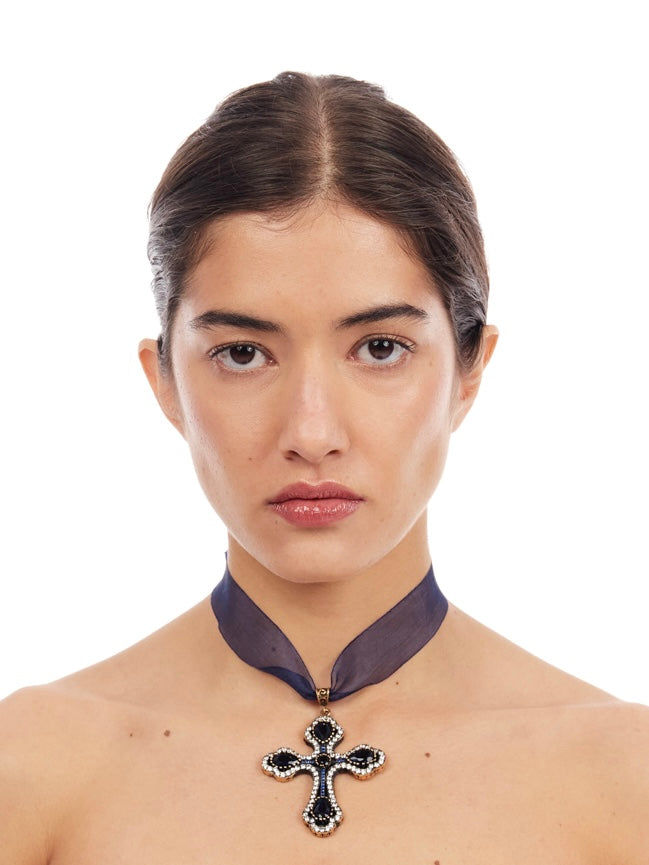 Midnight Prayer Choker - Dark Blue-1CONCEPT-APOC STORE