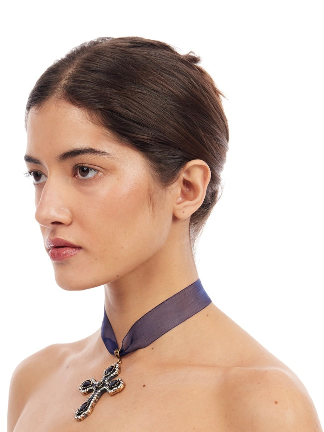 Midnight Prayer Choker - Dark Blue-1CONCEPT-APOC STORE