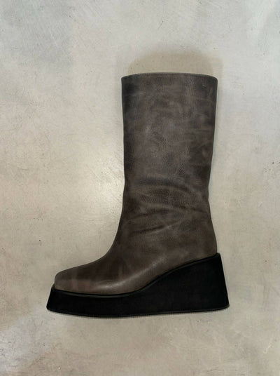 Mid Calf Platform Wedge Boot-EECHAEROI-APOC STORE