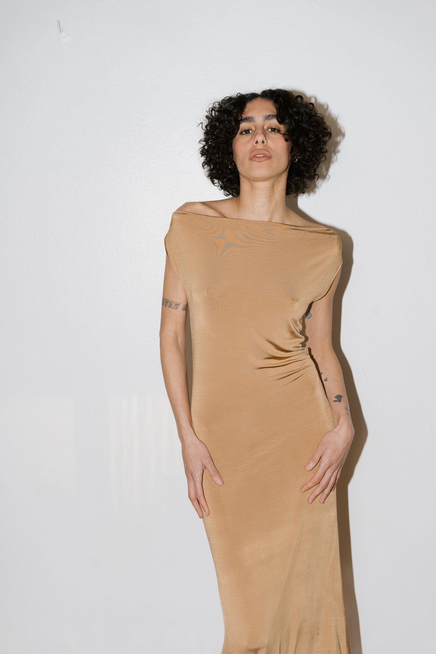 CARAMEL SLIP DRESS-Nadine Mos-APOC STORE