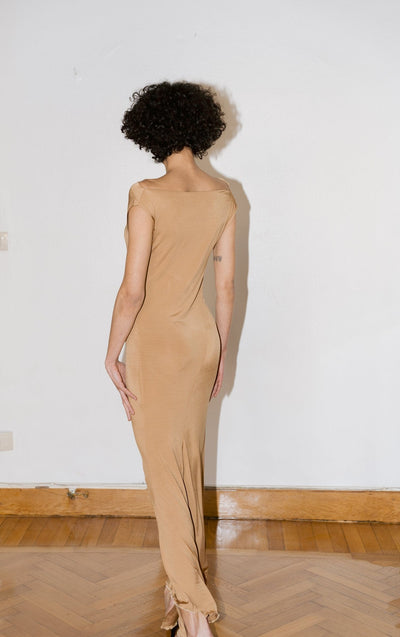 CARAMEL SLIP DRESS-Nadine Mos-APOC STORE