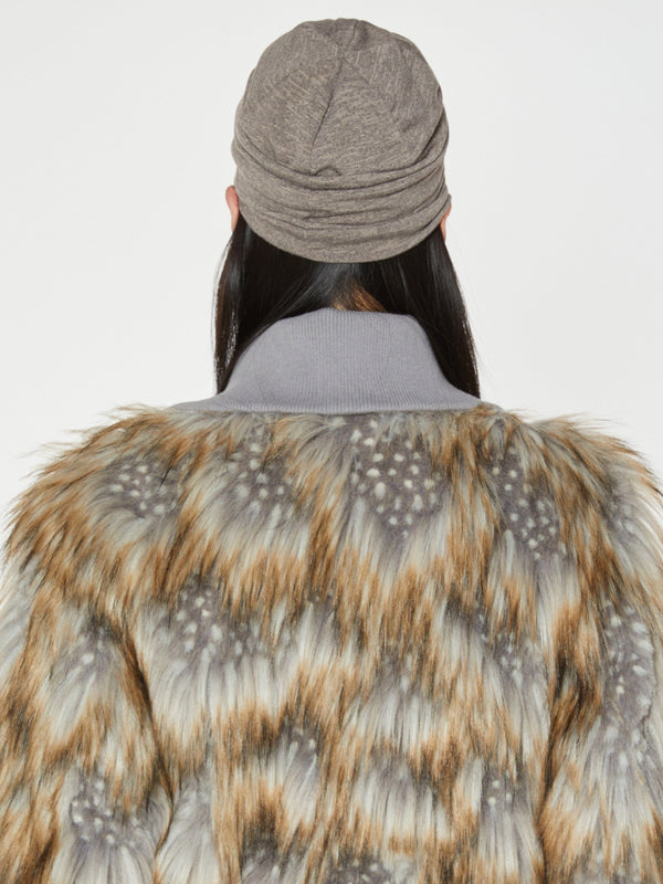 EYELET STRING BEANIE BROWN-Nibgnus-APOC STORE