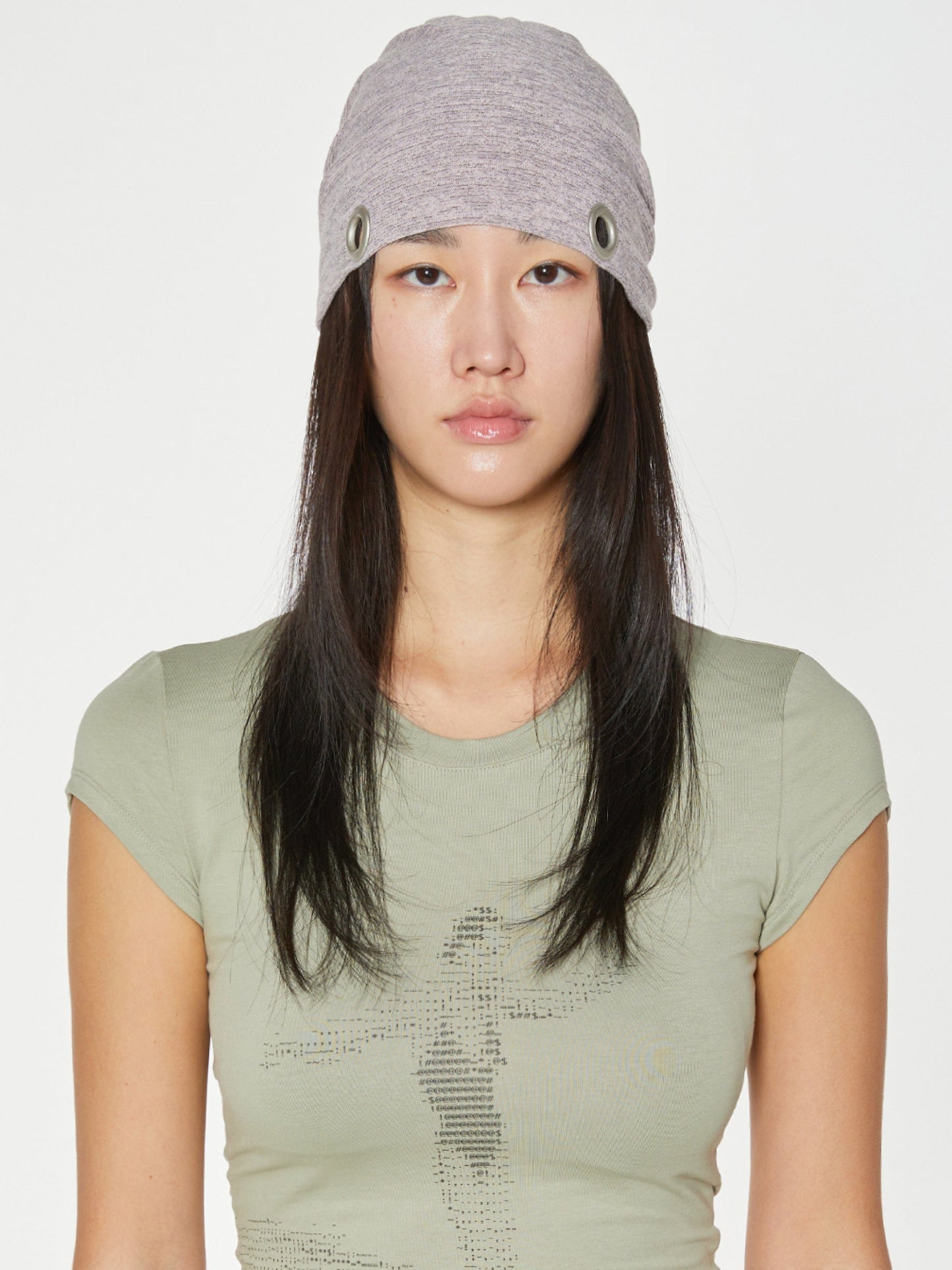 EYELET STRING BEANIE PINK-Nibgnus-APOC STORE
