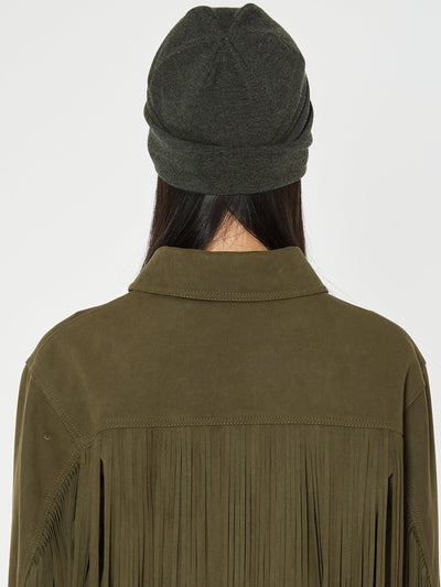EYELET STRING BEANIE KHAKI-Nibgnus-APOC STORE