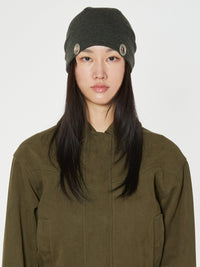 EYELET STRING BEANIE KHAKI-Nibgnus-APOC STORE