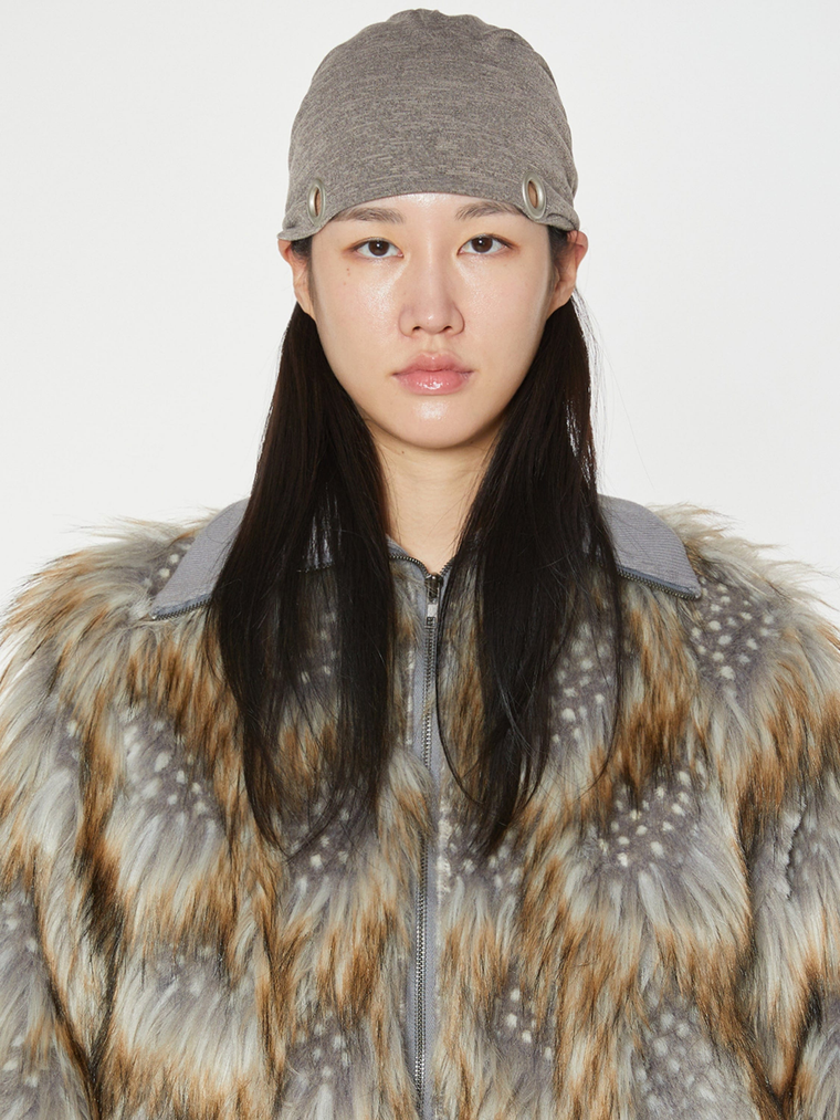 Nibgnus EYELET STRING BEANIE BROWN – APOC STORE