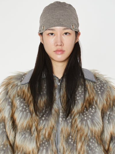 EYELET STRING BEANIE BROWN-Nibgnus-APOC STORE