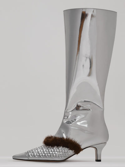 Nerium Boots Silver Chrome-Invasive Modification-APOC STORE