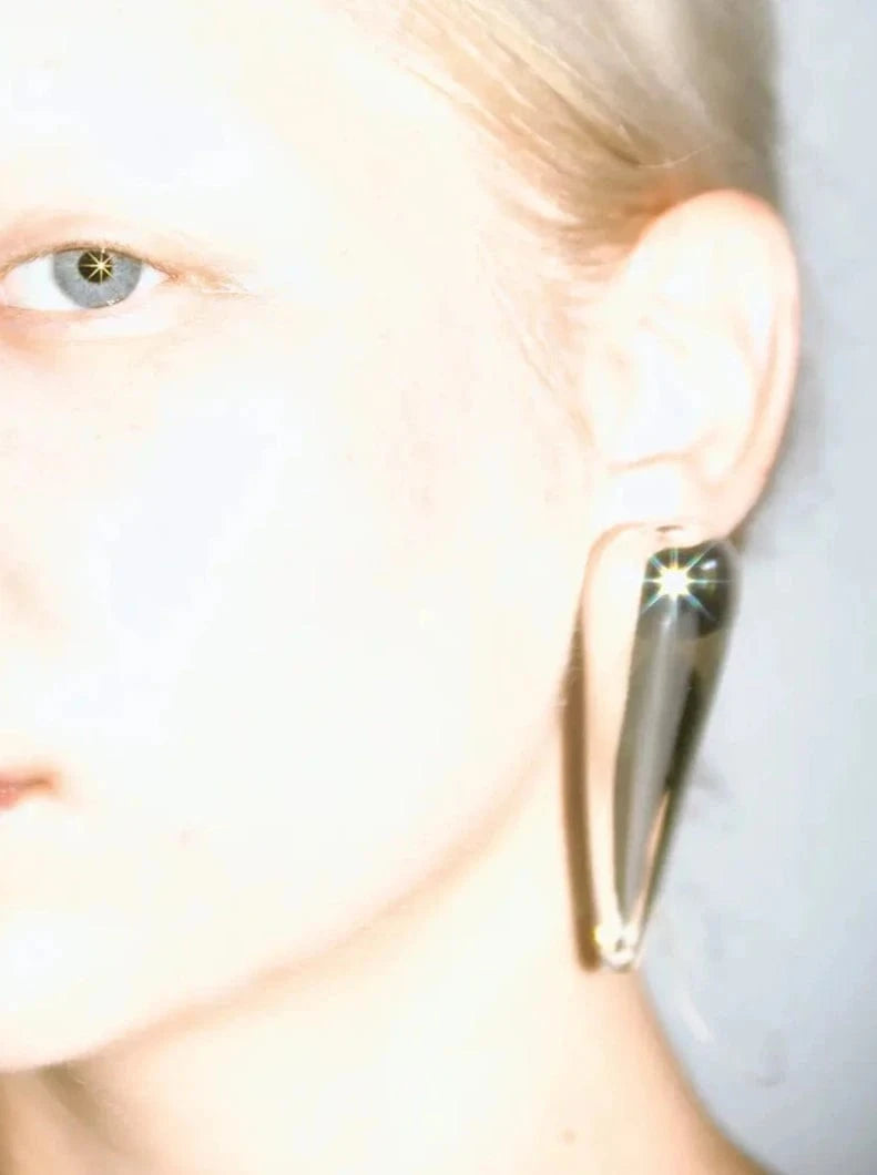 Silver Horn Earrings-Agustina Ros-APOC STORE