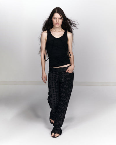 Grid Trousers - Black-Onrushw23fh-APOC STORE