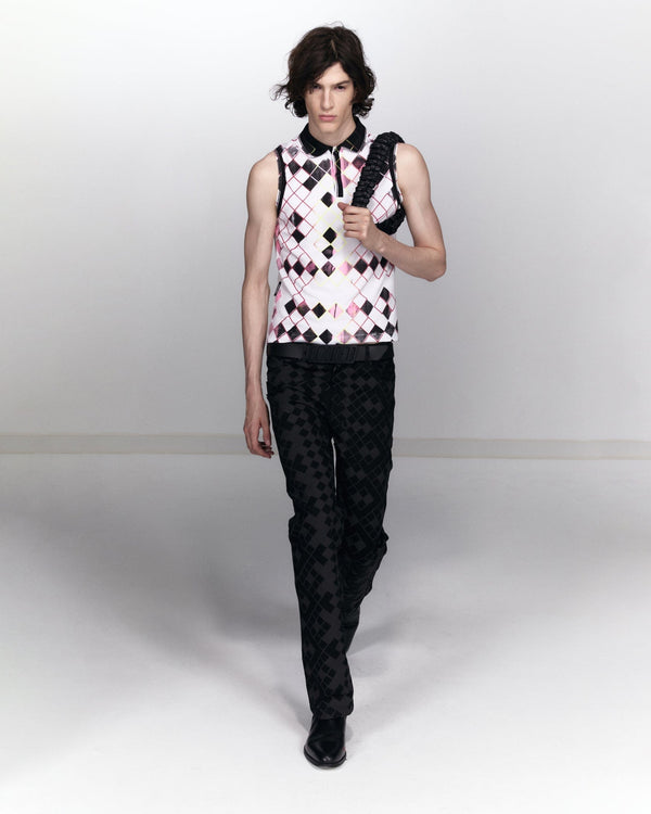 Grid Polo Tank Top-Onrushw23fh-APOC STORE