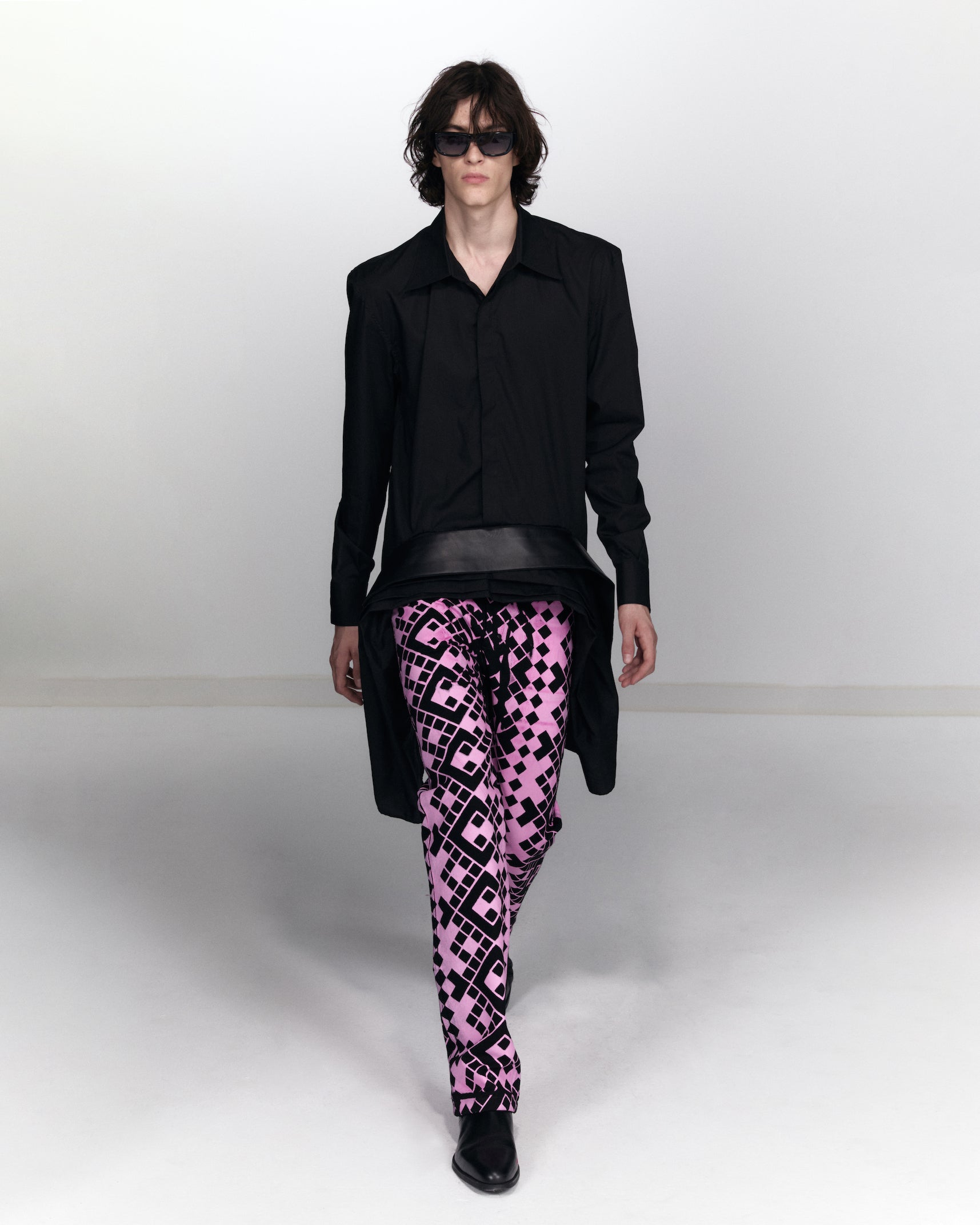 Grid Trousers - Pink-Onrushw23fh-APOC STORE