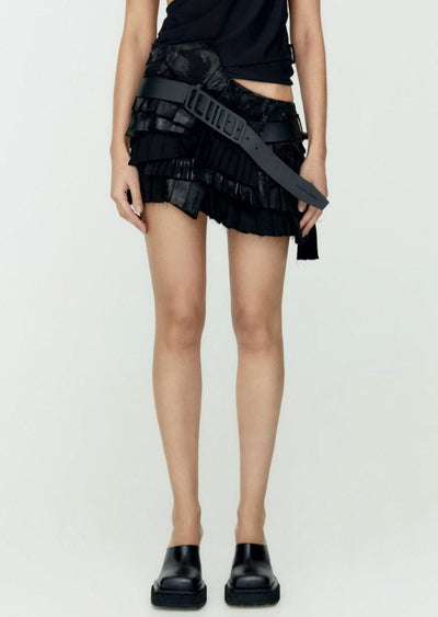 Twirl Mini Skirt Black-Onrushw23fh-APOC STORE