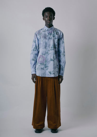 "VINTAGE FLORAL" STRIPE SHIRT-KAWAkEY-APOC STORE