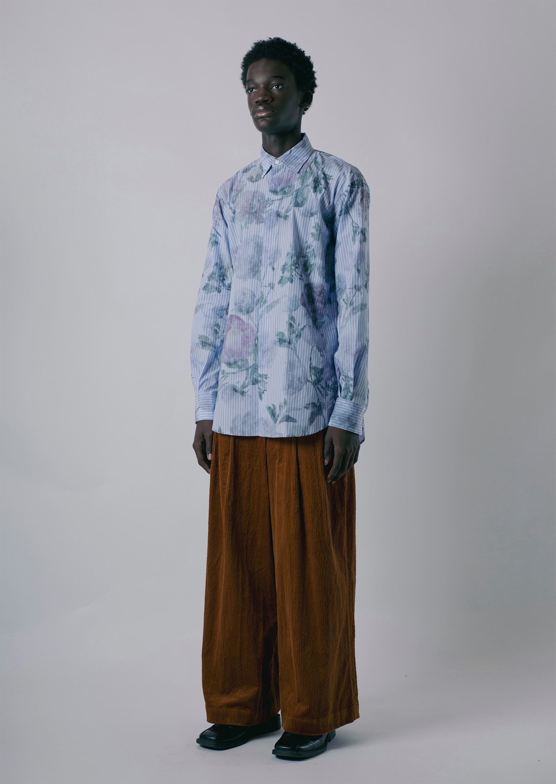 "VINTAGE FLORAL" STRIPE SHIRT-KAWAkEY-APOC STORE