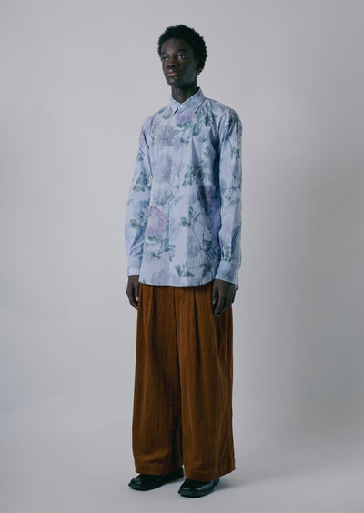 "VINTAGE FLORAL" STRIPE SHIRT-KAWAkEY-APOC STORE