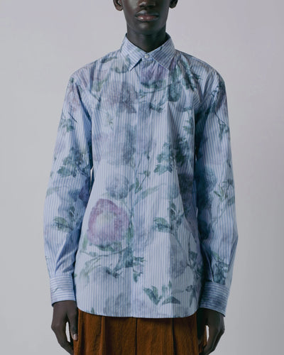 "VINTAGE FLORAL" STRIPE SHIRT-KAWAkEY-APOC STORE