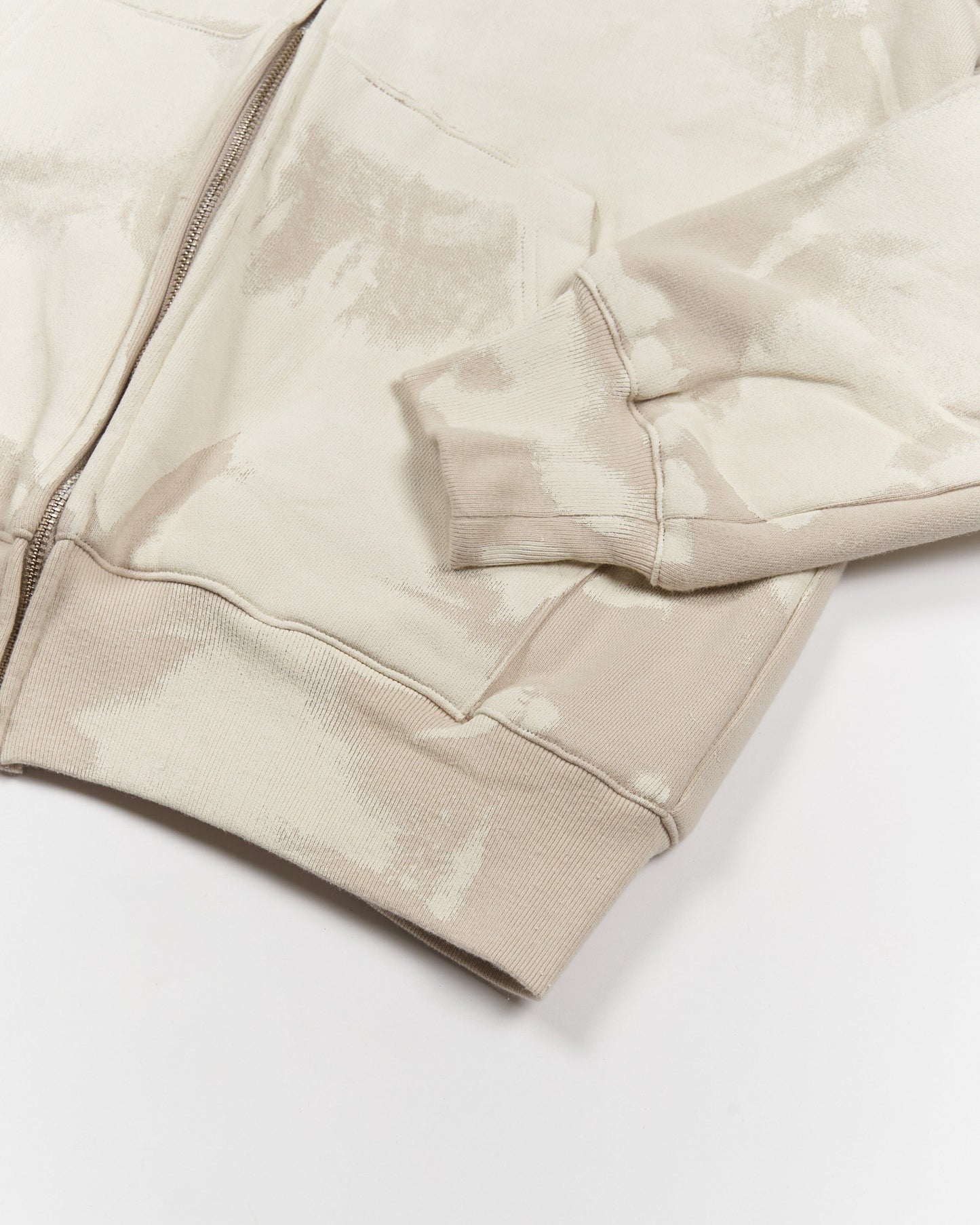 Painted Zip-Up Hoodie Beige-EGNARTS-APOC STORE